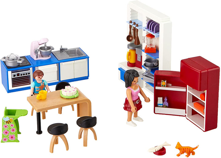 PLAYMOBIL Puppenhaus 70206 Familienküche, für Kinder ab 4 Jahren