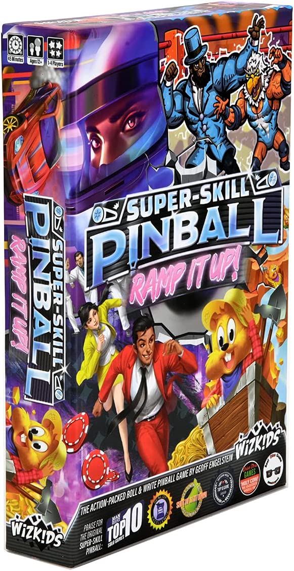 WizKids Super-Skill Pinball: Ramp It Up! - 1-4 Player Tabletop Pinball Game (WZK87533)