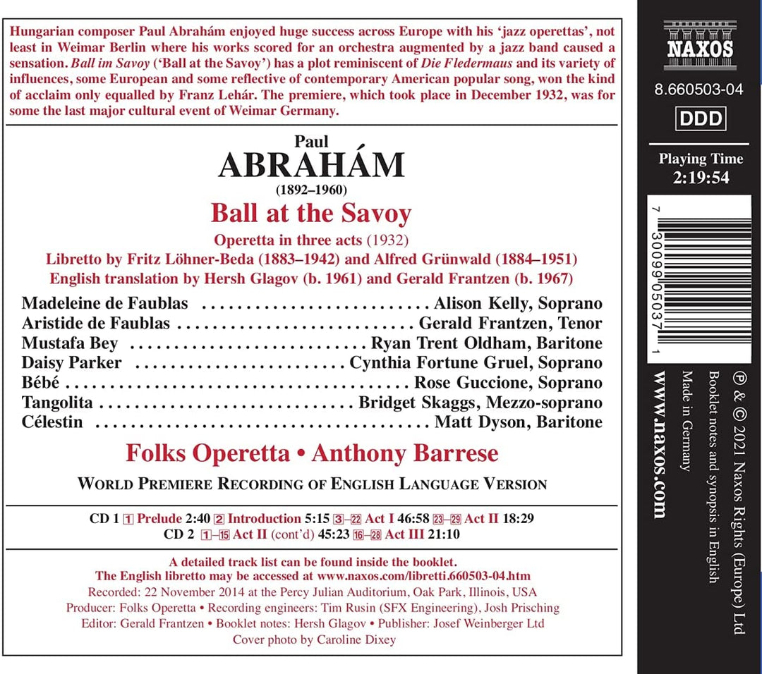 Alison Kelly - Abraham: Ball At The Savoy [Various] [Naxos: 8660503-04] [Audio CD]