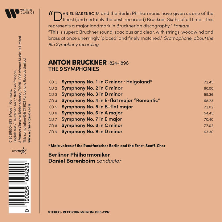 Berlin Philharmonic Orchestra  - Bruckner: The 9 Symphonies [Audio CD]