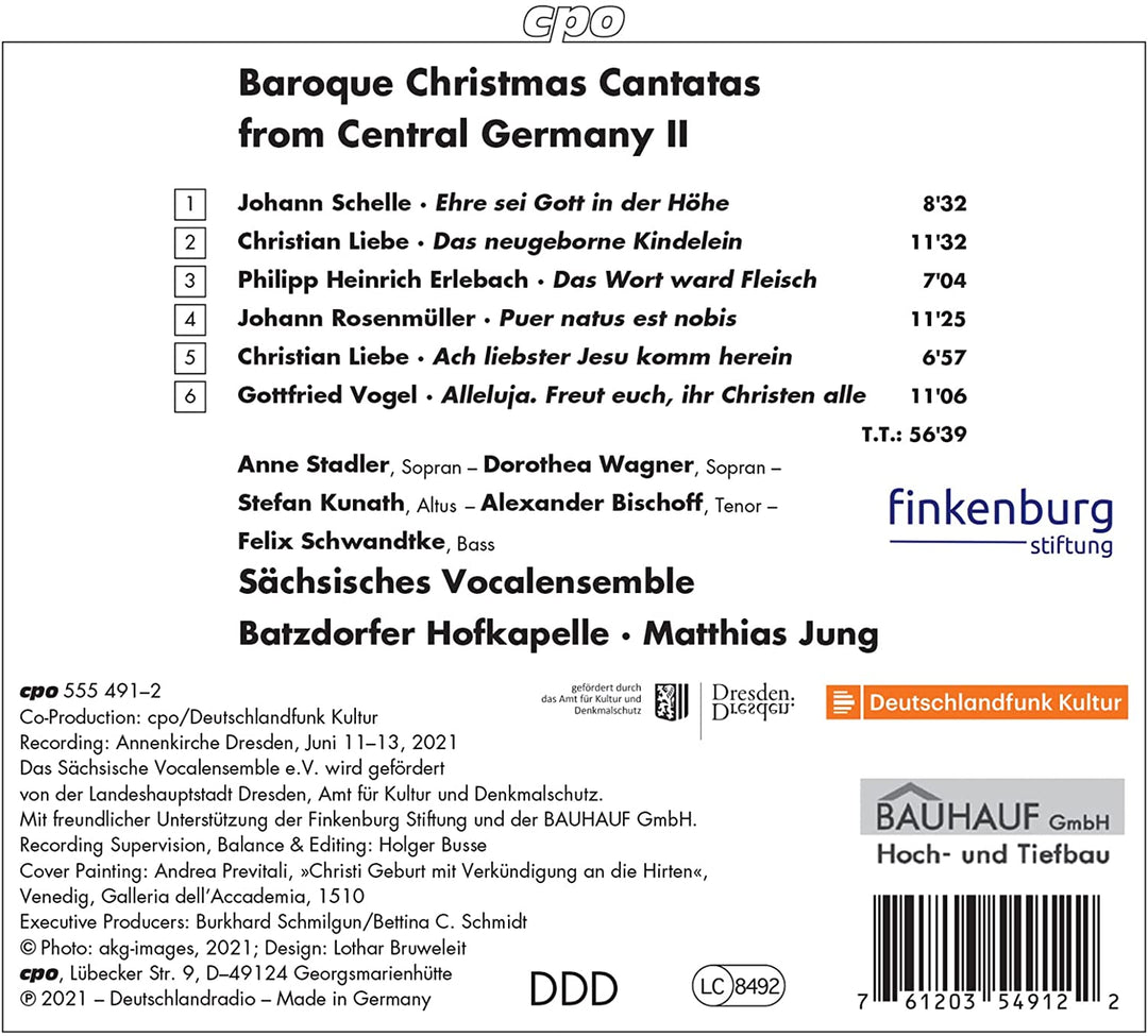 Gottfried Vogel - Baroque Christmas Cantatas from Central Germany, Vol. 2 [Various] [Cpo: 555491-2 [Audio CD]