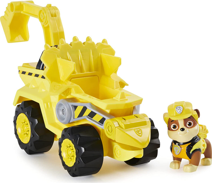 PAW Patrol, Dino Rescue Rubble’s Deluxe Rev Up Vehicle with Mystery Dinosaur Fig