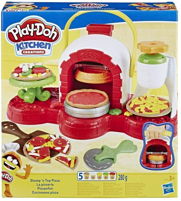 Play-Doh Stamp 'n Top Pizzaofen-Spielzeug mit 5 ungiftigen Sparkle-Compound-Kollektionen, mehrfarbig