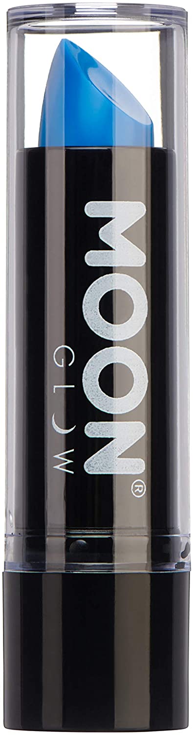 Smiffys Neon UV lippenstift van Moon Glow - Intens Blauw - Gloeit onder UV