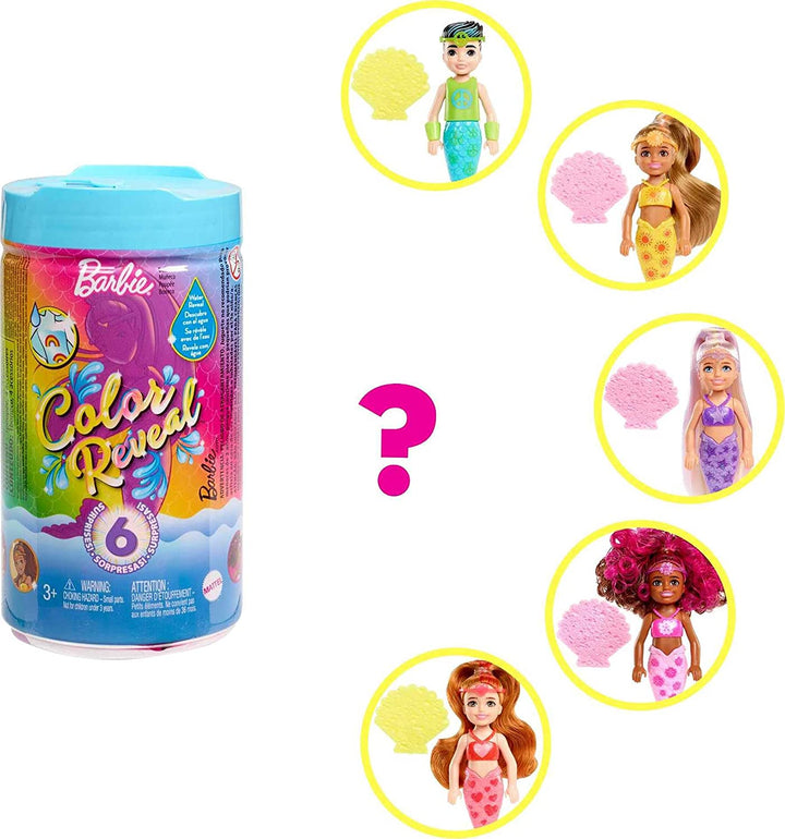 Barbie Chelsea Color Reveal Mermaid Doll - Water Reveals Full Look & Color Chang