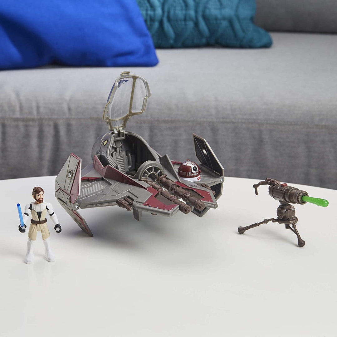 Star Wars Mission Fleet Stellar Class Obi-Wan Kenobi Jedi Starfighter Figur und Fahrzeug im 2,5-Zoll-Maßstab, ab 4 Jahren