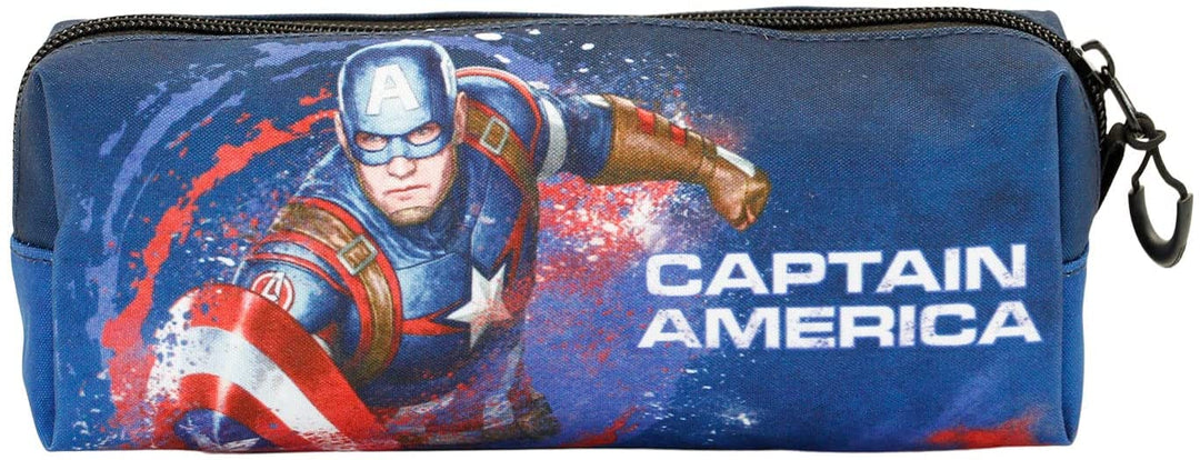 Captain America Full-Fan Quadratisches Federmäppchen, Blau