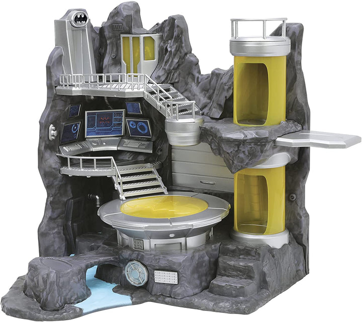 Dickie 253219001 Batcave mit 6 Nano-Metallfiguren, 1 mittelgroße Figur, Plattform mit Licht,