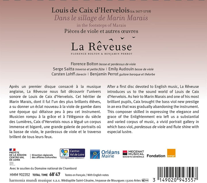 La Reveuse - Louis De Caix D'hervelois: Dans Le Sillage De Marin Marais [Audio CD]