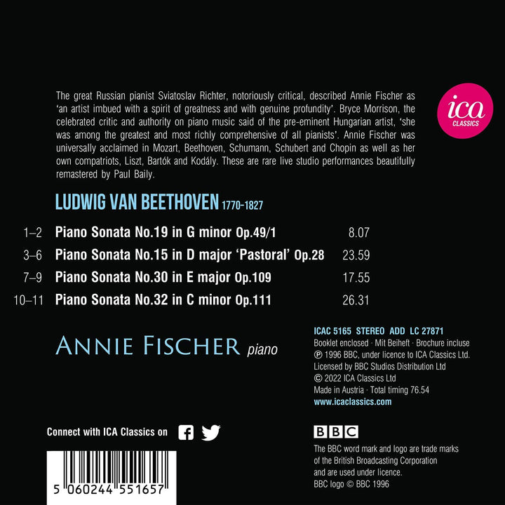 Annie Fischer - Beethoven: Piano Sonatas Nos. 19, 15, 30 & 32 [Audio CD]