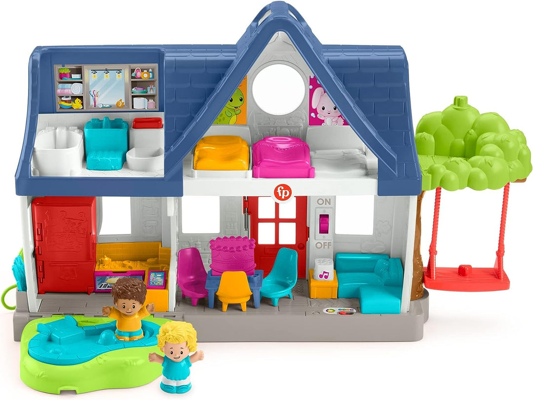 Fisher-Price Little People Friends Together Play House – UK-englische Ausgabe, Spielset mit Smart Stages-Lerninhalten für Kleinkinder und Vorschulkinder