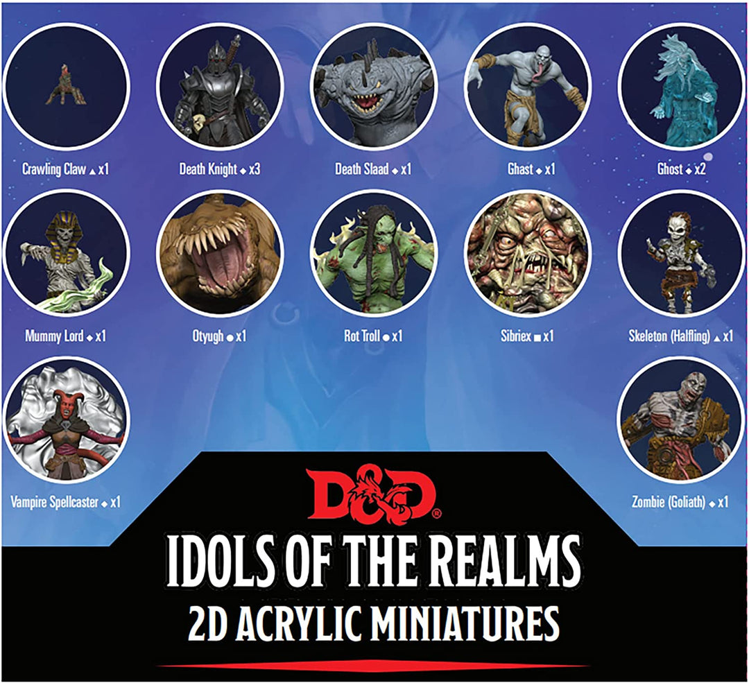 WizKids D&amp;D Idols of The Realms: Boneyard: 2D Set 1 – Verschiedene Acryl-Miniaturen