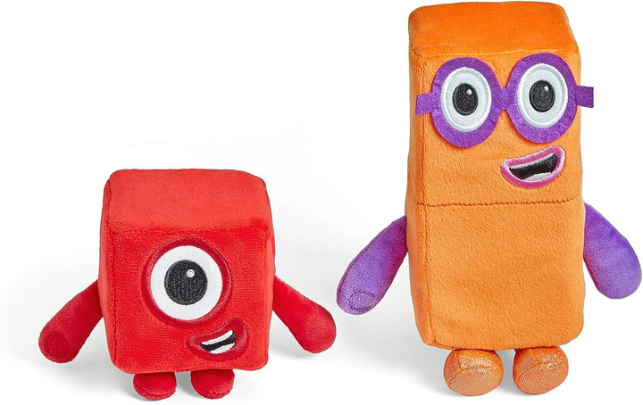 Learning Resources HM94554-UK One and Two Playful Pals, Numberblocks Plush Squishy Soft Tactile Toys