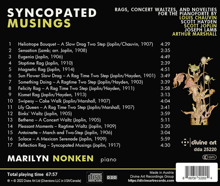 Syncopated Musings [Marilyn Nonken] [Divine Art: DDA25220] [Audio CD]