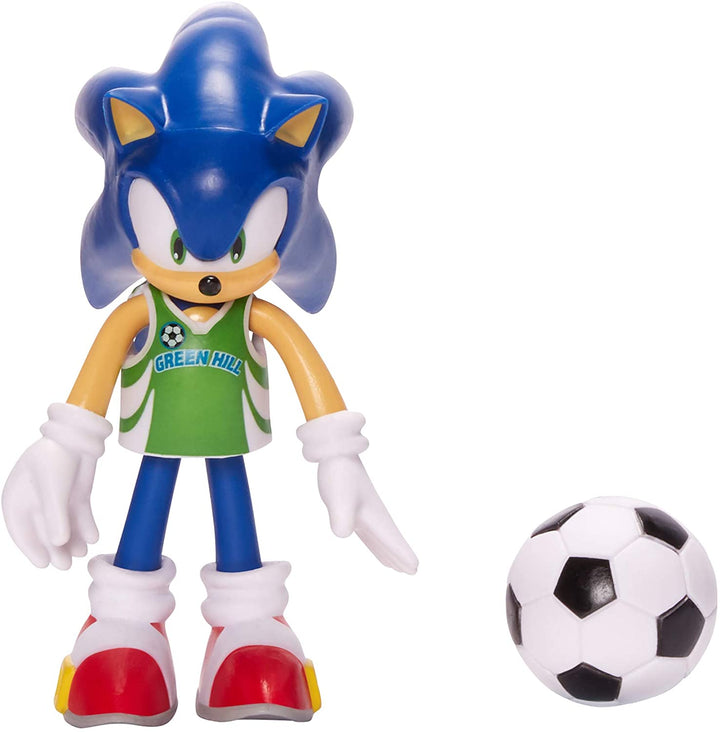 Sonic The Hedgehog 4-Inch Sonic Collectible Toy Action Figure with Soccer Ball