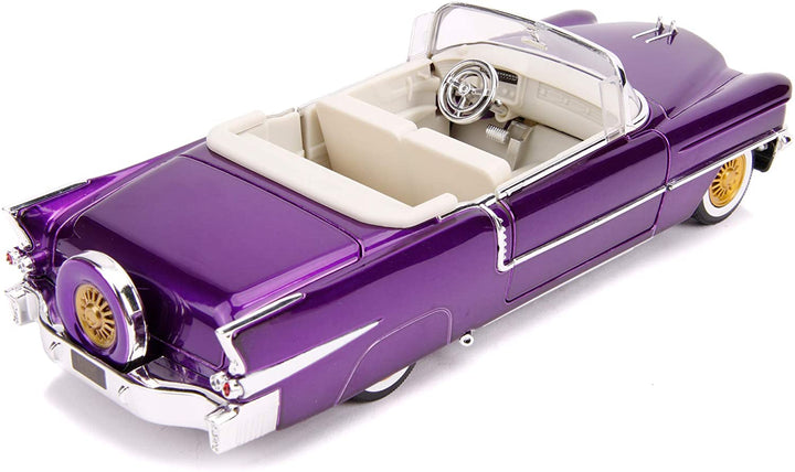 Jada Toys 253255011 1956 Presley Cadillac Eldorado Die-cast Toy Car, Doors, Trunk & Bonnet Open, Includes Elvis Figure, 1:24 Scale Purple