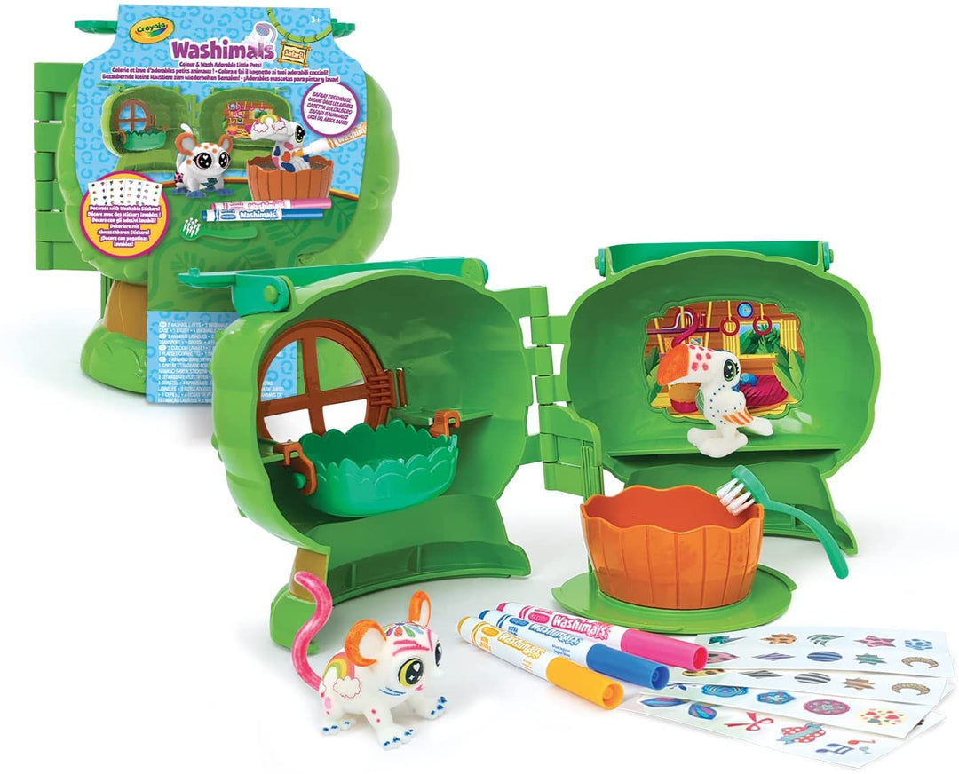 CRAYOLA 74-7476 Washimals Safari Tree House Mal- und Badeset für Welpen