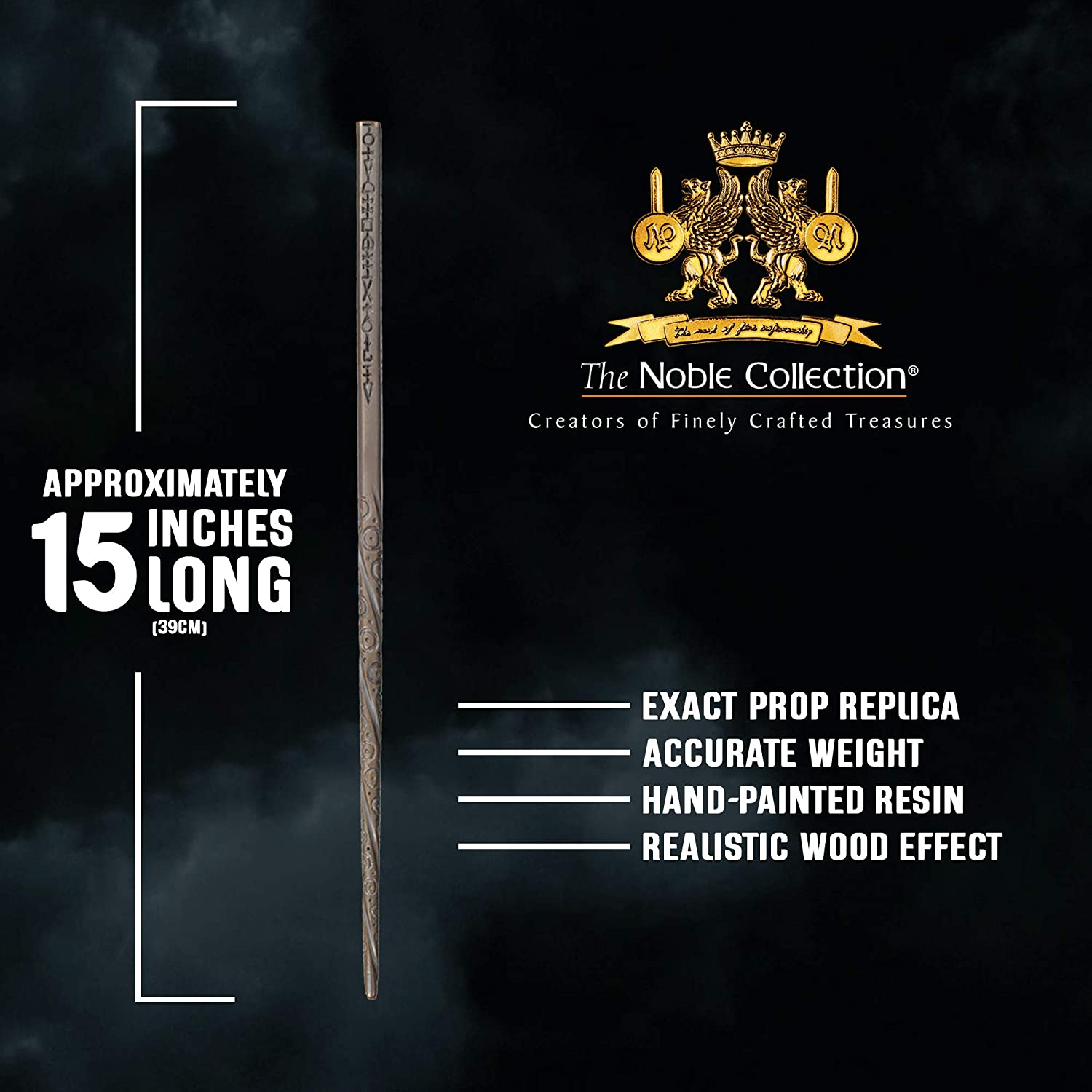 Noble Collection Sirius Black Standard-Zauberstab in Fensterbox – 39 cm (15 Zoll) Replik der Zauberwelt
