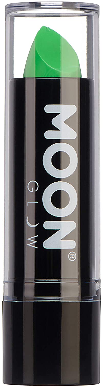 Neon UV Lipstick by Moon Glow - Intense Green - Bright Neon Coloured Lipstick - Glows under UV