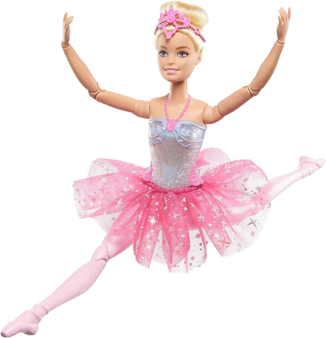 ?Barbie-Puppe | Zauberhafte Ballerina-Puppe | Blondes Haar | Leuchtfunktion | Tiara a