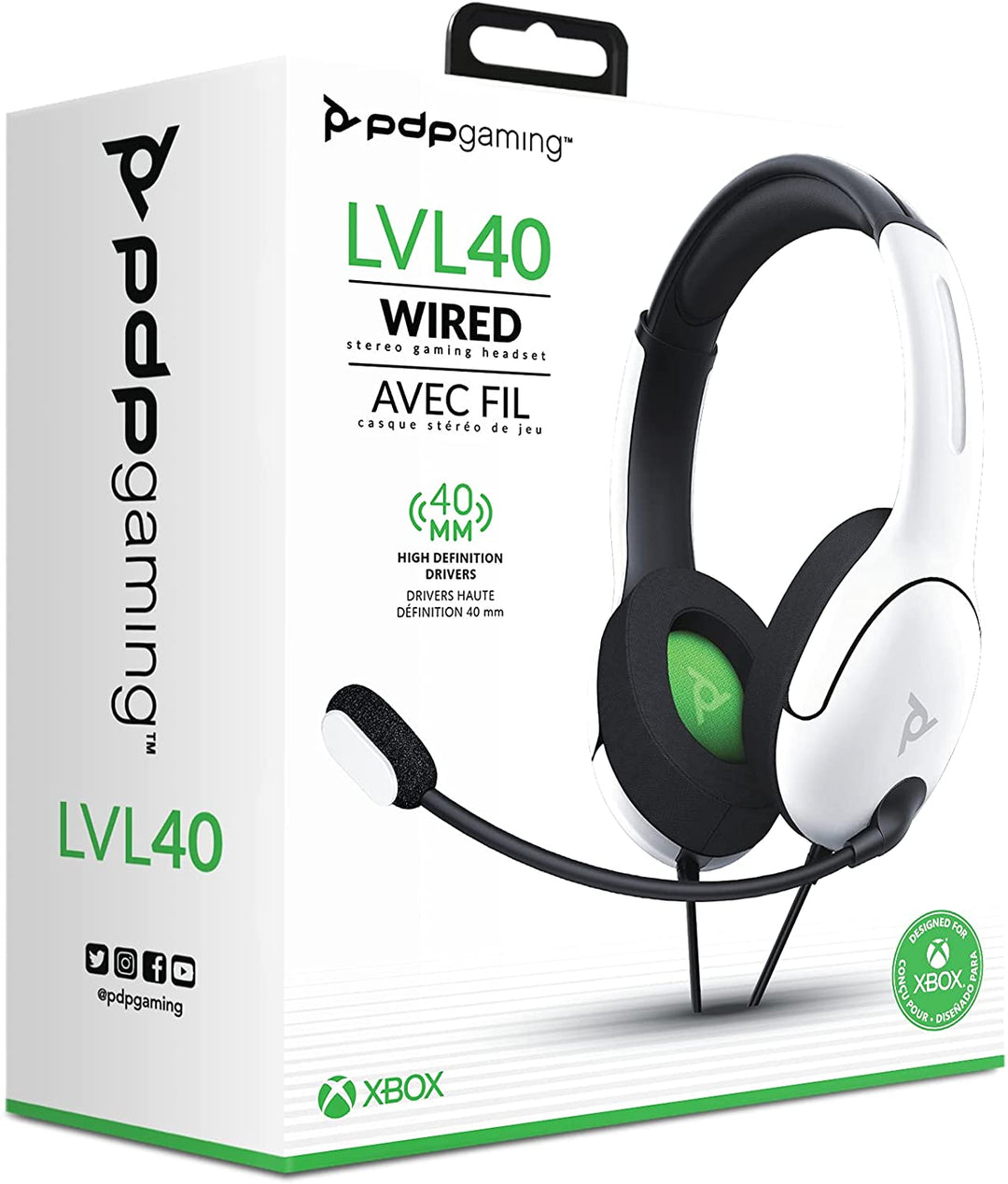 PDP Headset LVL40 Stereo Xbox - series XIS White