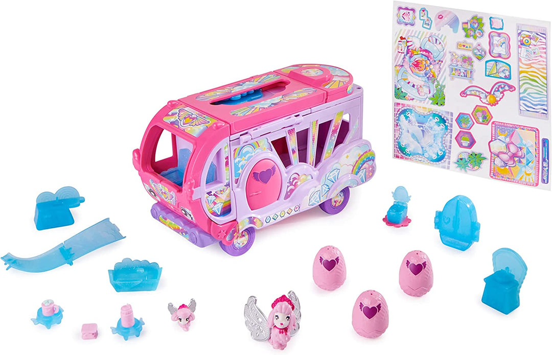 Hatchimals CollEGGtibles, Transforming Rainbow-cation Camper Toy Car with 6 Exclusive Characters