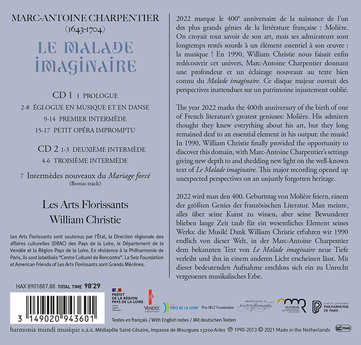 Les Arts Florissants - Le Malade Imaginaire [Audio CD]