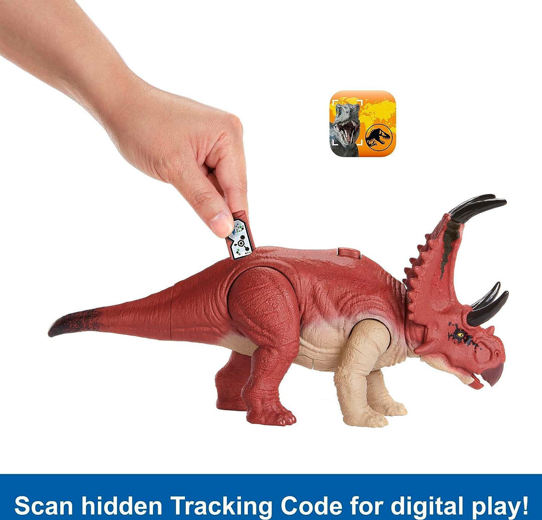 Jurassic World Dominion Dinosaur Figure Diabloceratops Wild Roar with Sound & Attack Action