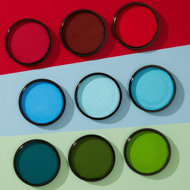 Pro Face & Body Paint Cake Pots by Moon Creations - Aqua - Professional Water Based Face Paint Makeup for Adults, Kids - 36g