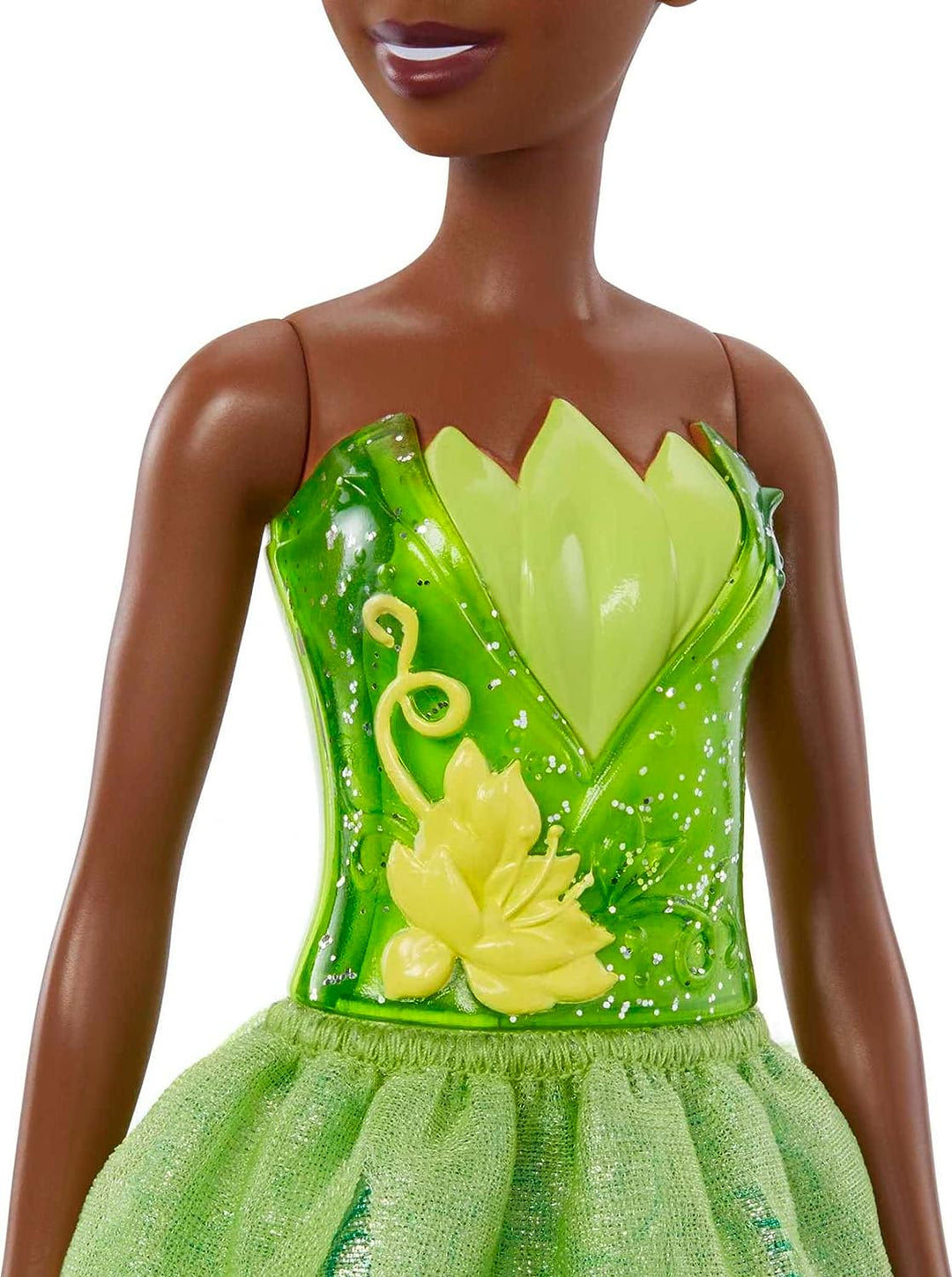 ?Disney Princess Toys, bewegliche Modepuppe Tiana mit glitzernder Kleidung und Klimaanlage