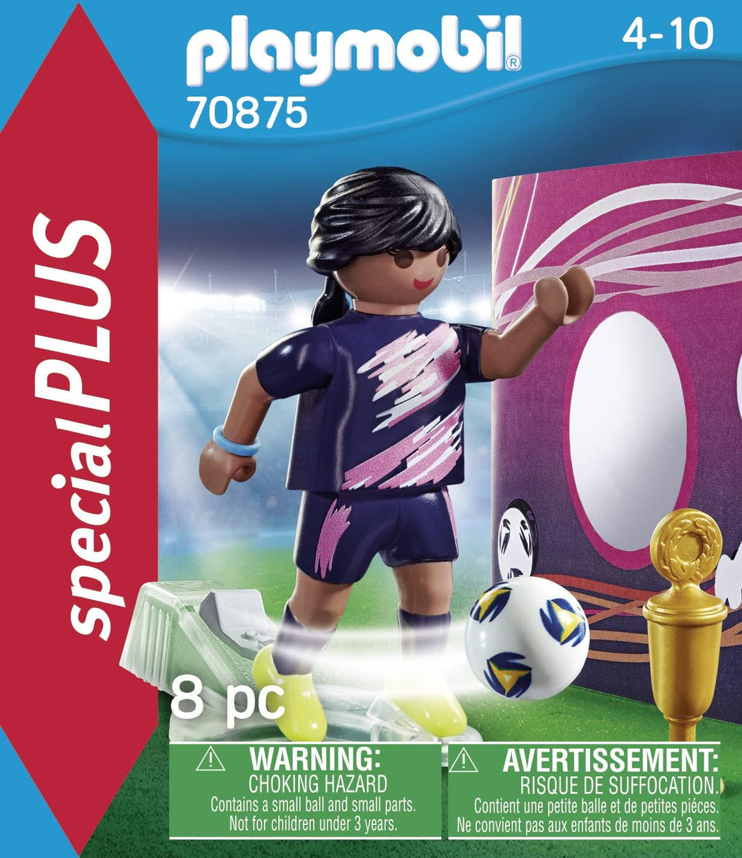 Playmobil 70875 Female Soccer Player, Fun Imaginative Role-Play, PlaySets Suitable for Children