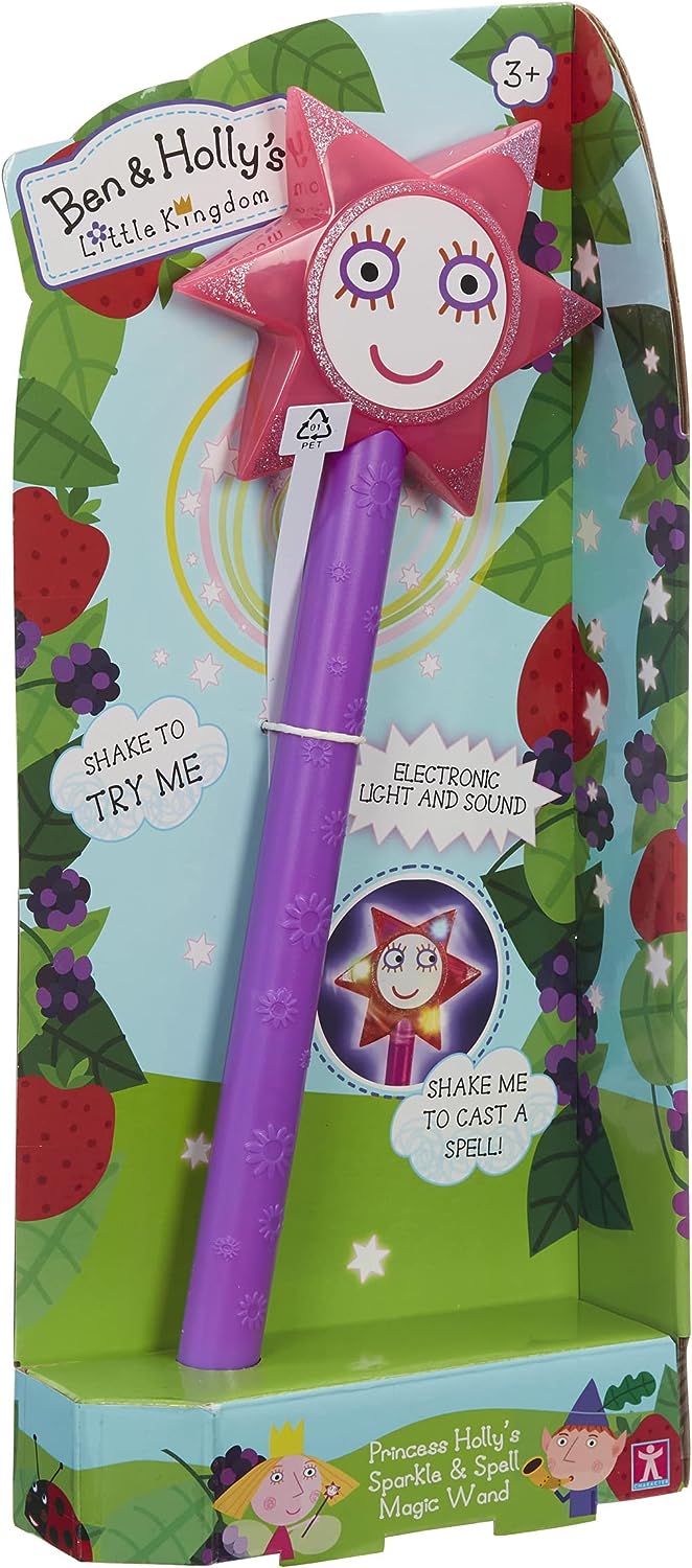 Ben & Holly Sparkle & Spell Wand – Interaktiver Leuchtstab mit Geräuschen und 3 Spielmodi für Kinder ab 3 Jahren