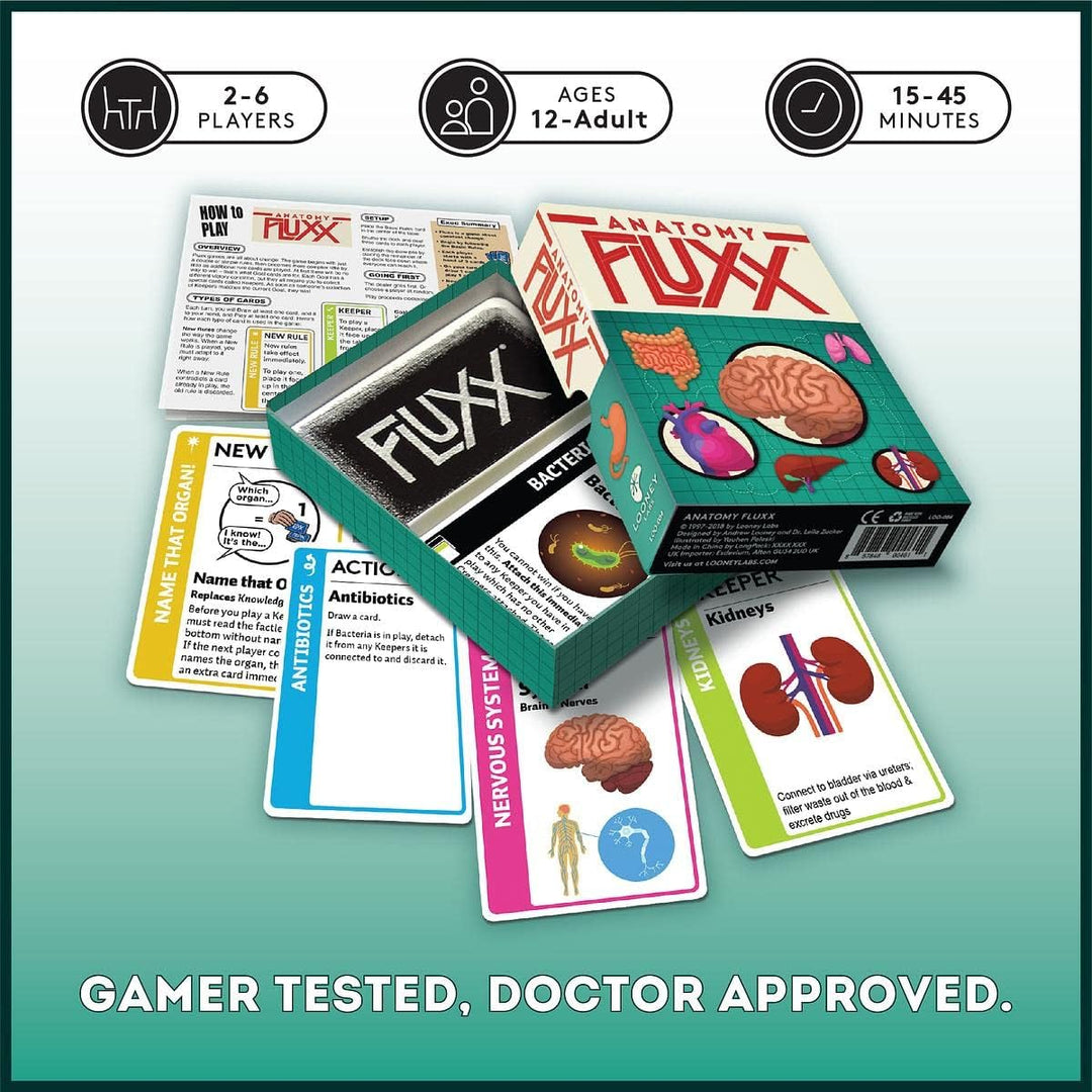 Anatomy Fluxx Family Card Game | Ages 12+ | 2-6 Players