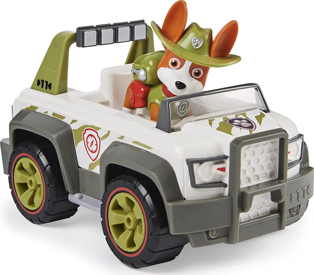 PAW Patrol Tracker’s Jungle Cruiser Vehicle with Collectible Figure, for Kids Ag