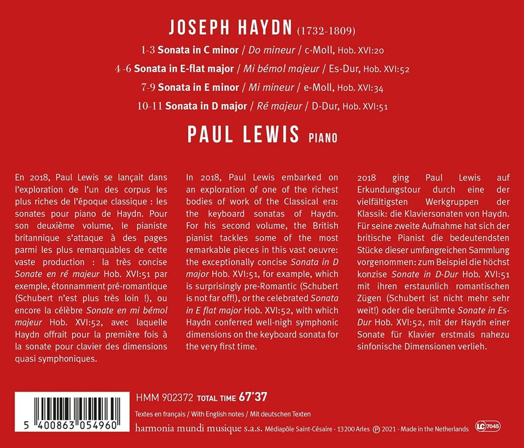 Lewis, Paul - Joseph Haydn: Piano Sonatas Nos. 20, 34, 51 & 52 [Audio CD]