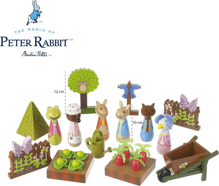 Peter Rabbit Spielzeug – Peter Rabbit Figuren, kleine Welttiere aus Holz – Spielfigur