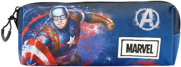 Captain America Full-Fan Square Pencil Case, Blue