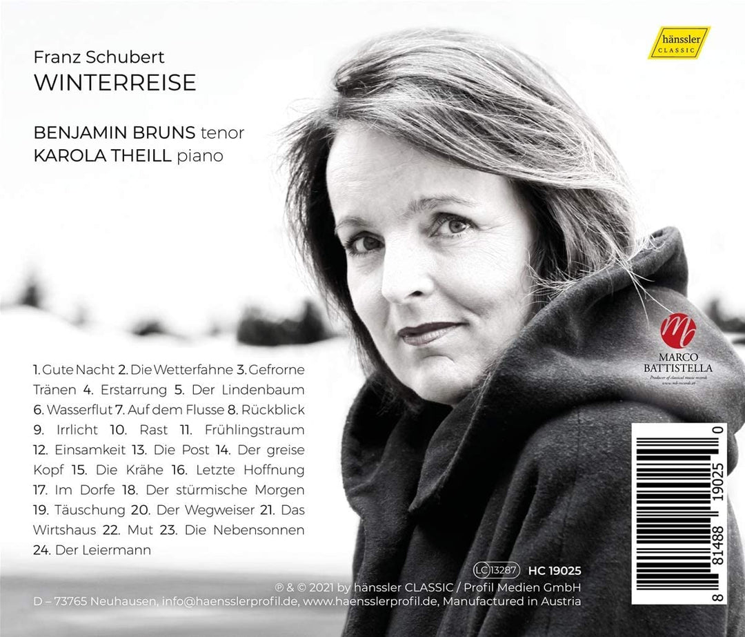 Schubert: Winterreise [Benjamin Bruns; Karola Theill] [Hanssler Classic: HC19025] [Audio CD]