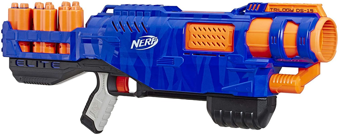 Nerf Trilogy DS-15 Blaster giocattolo Nerf N-Strike Elite con 15 freccette ufficiali Nerf Elite e 5 proiettili