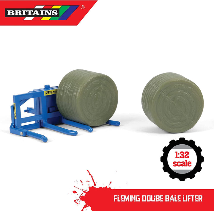 Britains 1:32 Fleming Bale Lifter, Tractor Toy Accessories, Compatible with 1:32 Scale Tractors, Farm Animals and Toys, Suitable for Collectors and Children from 3 Years