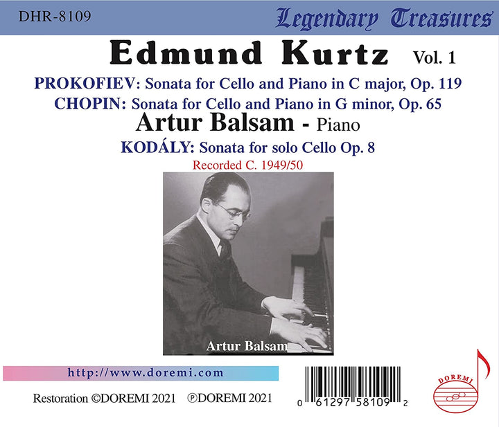 Edmund Kurtz [Edmund Kurtz; Artur Balsam] [Doremi: DHR-8109] [Audio CD]