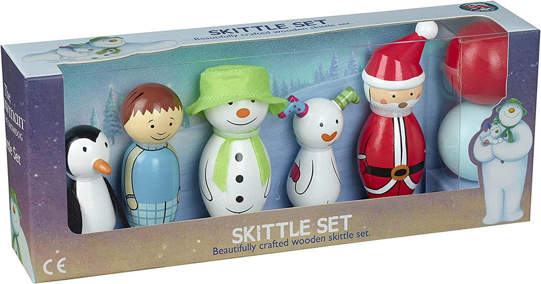 The Snowman and The Snowdog Wooden Skittles - Bowling Set Skittles Game for Kids