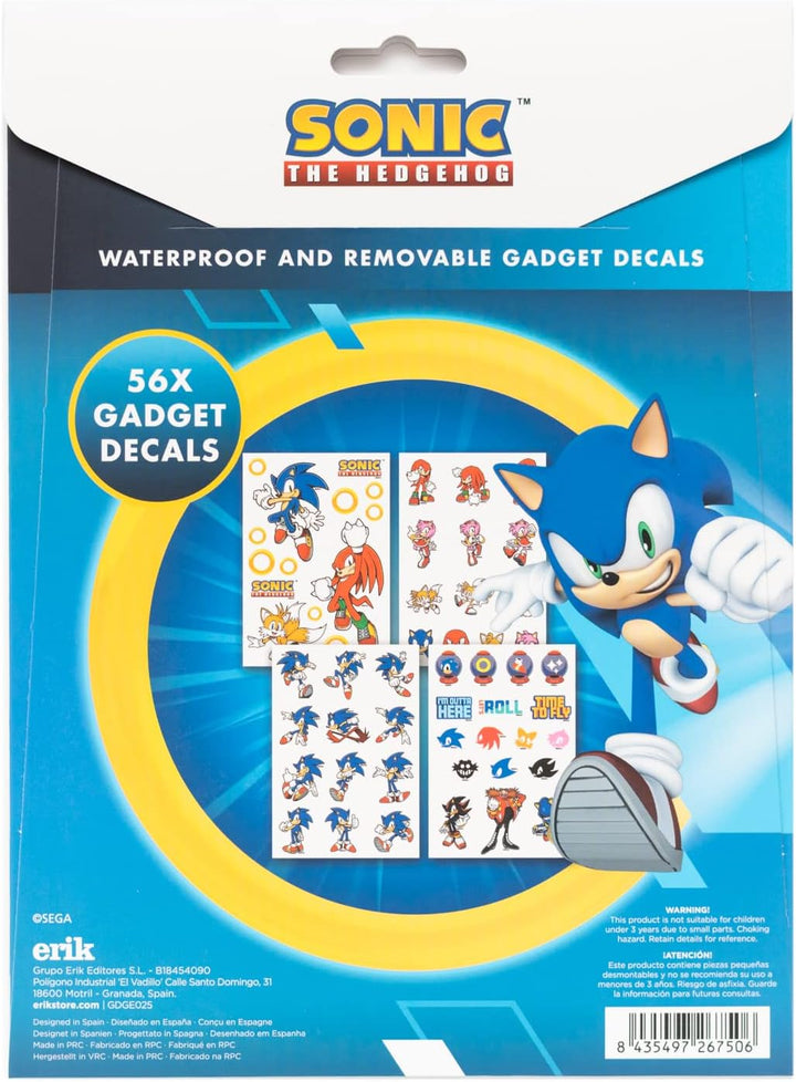 Official Sonic Gadget Decals - 56 Waterproof & Removable Stickers - Laptop Stickers