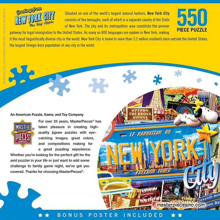 Greetings From New York City 550pc Puzzle + Bonus Poster (mpc)