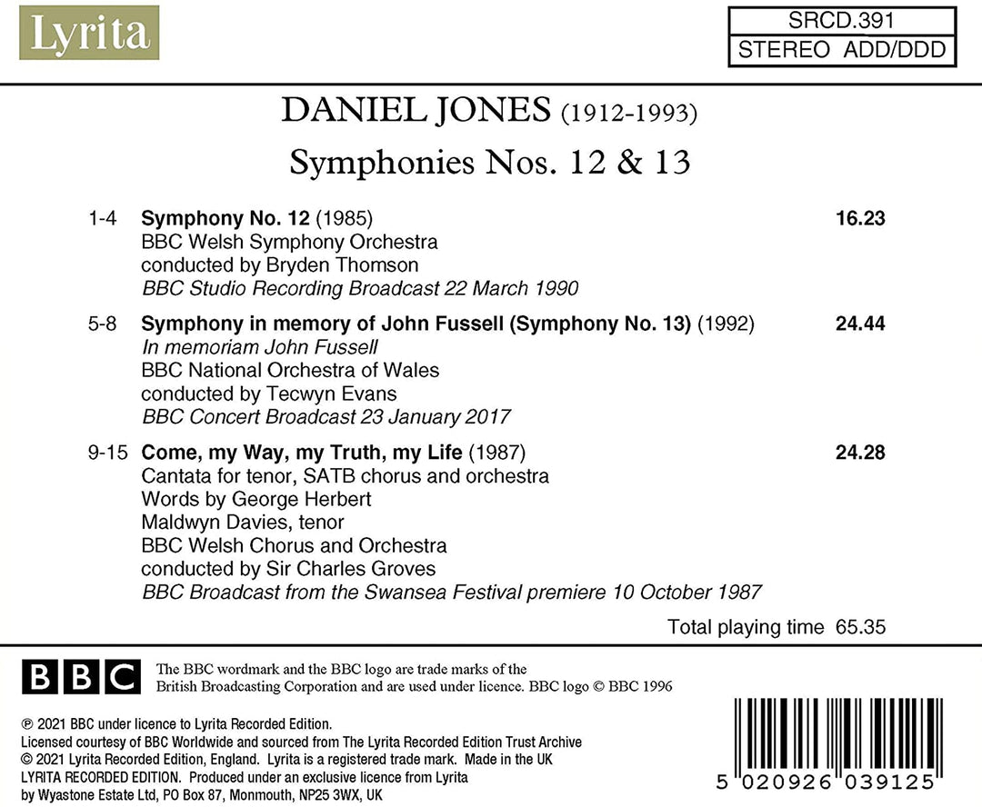 Daniel Jones: Symphonies Nos. 12 & 13 [Audio CD]