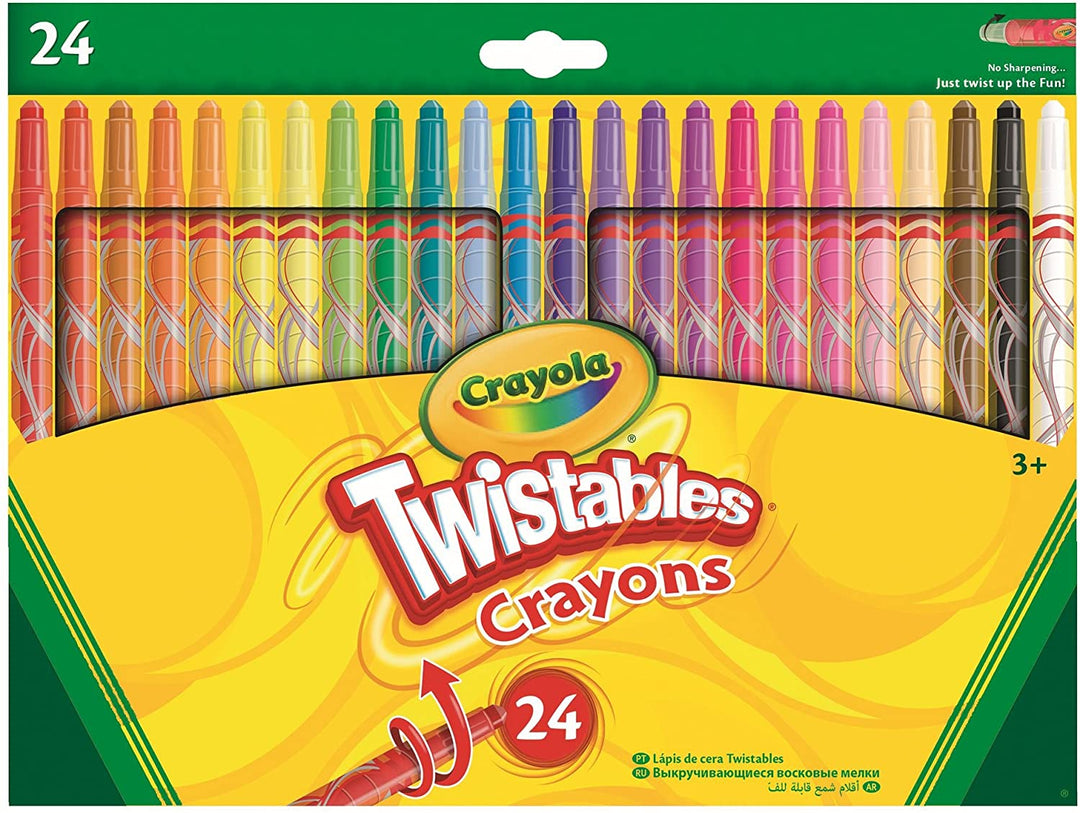 Pastelli a cera Crayola Twistables, multicolore, confezione da 24