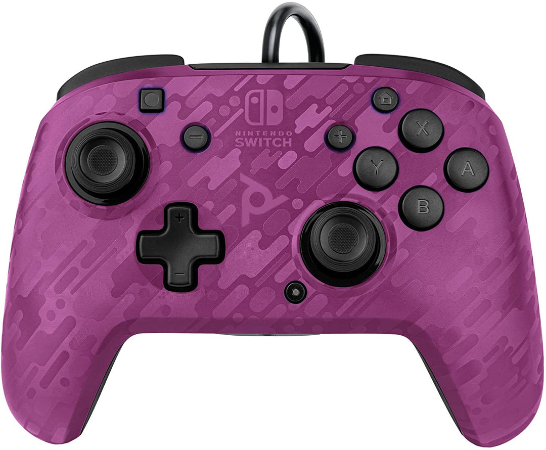 PDP Nintendo Switch Faceoff Deluxe+ Audio-Kabel-Controller – Lila Camo, 500-134-EU-CM05