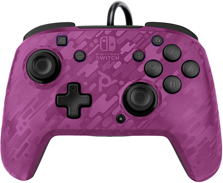 PDP Nintendo Switch Faceoff Deluxe+ Audio-Kabel-Controller – Lila Camo, 500-134-EU-CM05