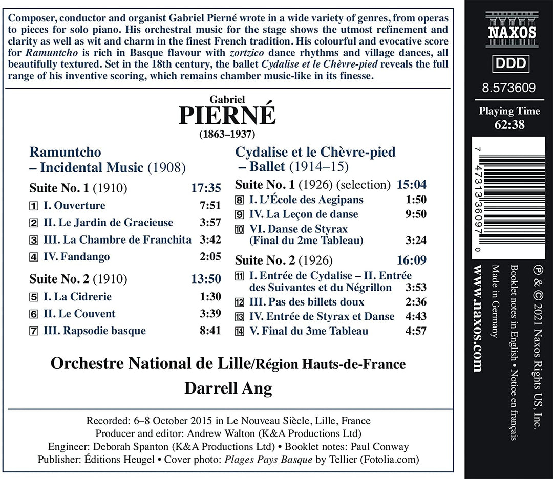 Pierne: Ramuntcho [Orchestra National de Lille; Darrell Ang] [Naxos: 8573609] [Audio CD]