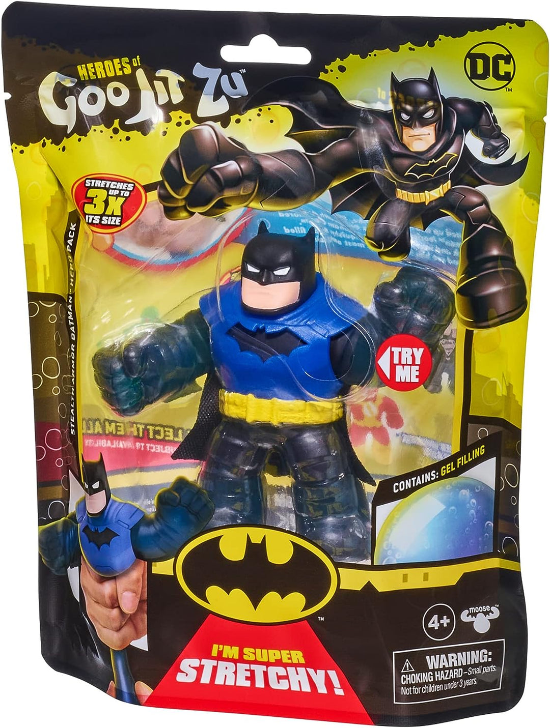 Heroes of Goo Jit Zu DC S4 Hero Pack Stealth Armor Batman - Super Stretchy Action Figure for Ages 4+ (41383)